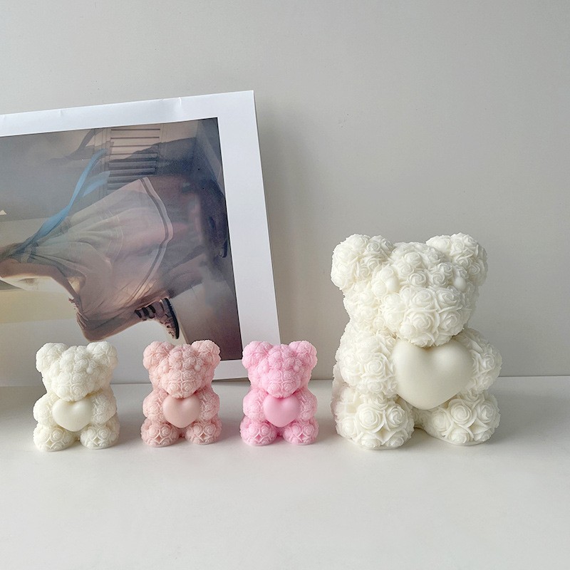 Soap Making Scents - Valentine's Day Love Rose Bear 3D