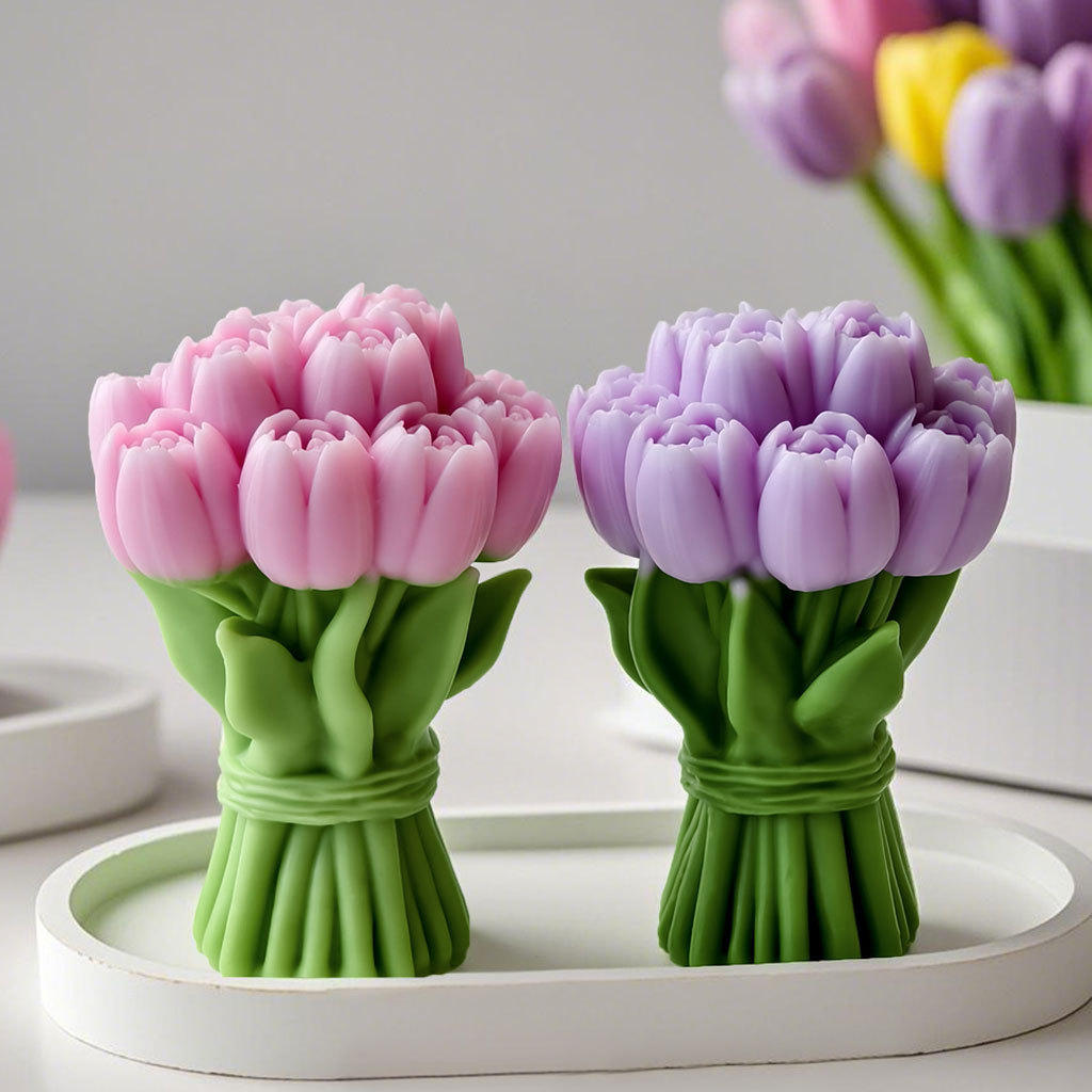 Soap Making Scents - Valentine's Day Gift Tulip Bouquet Silicone