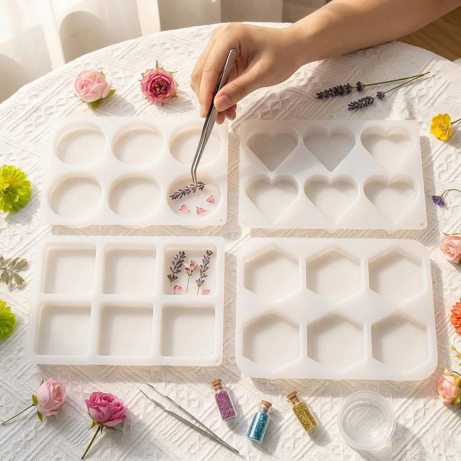 Soap Making Gel - 4Pcs Deep Resin Coaster Molds Gifts