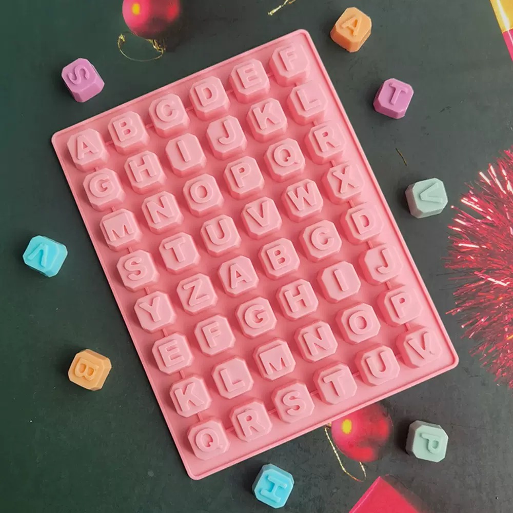 Soap Mold Silicone Loaf - 48 Letter Enghish Alphabet letter Silicone