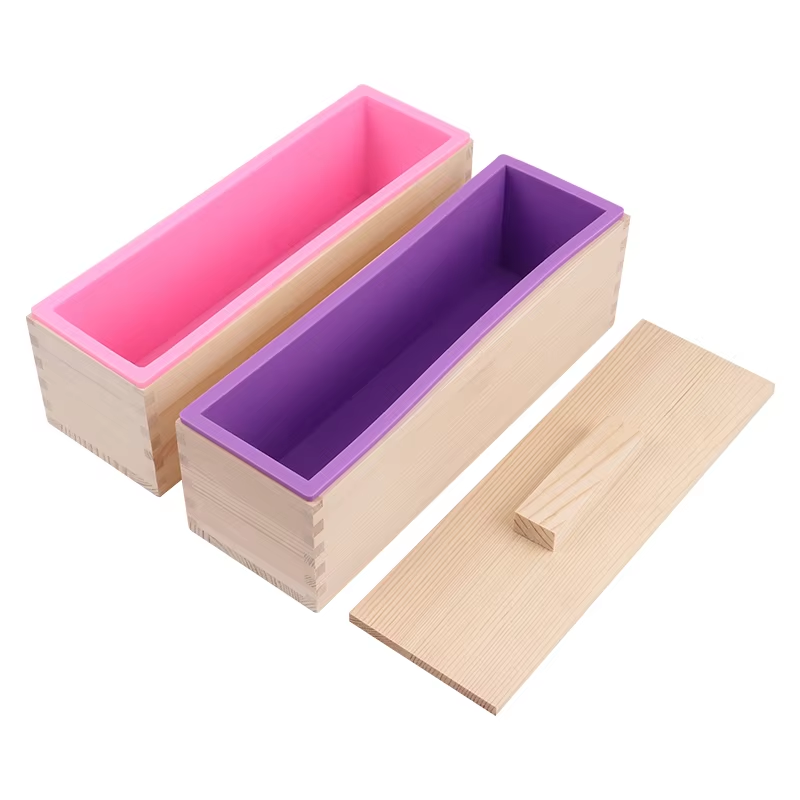Soap Mold Silicone Loaf - 1200ml Rectangle Silicone Soap Mold Wooden