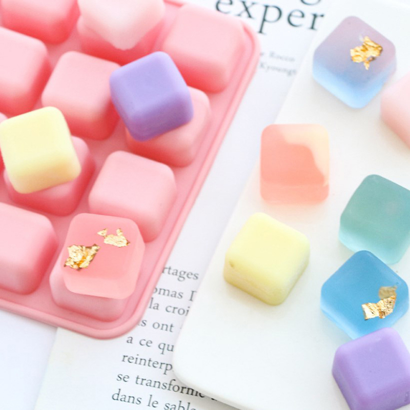 ●16 Cavity Square Cake Baking  - огляд і ціна Soap Making Jelly