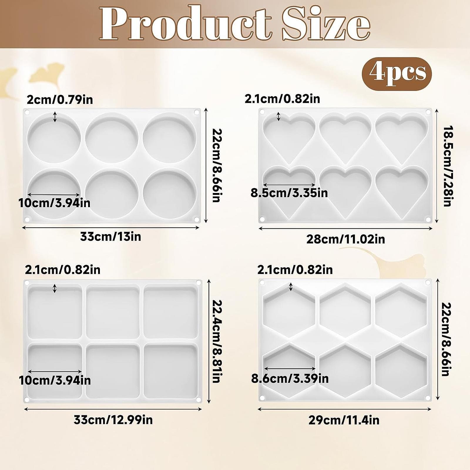 4Pcs Deep Resin Coaster Molds  - огляд і ціна Soap Making Gel