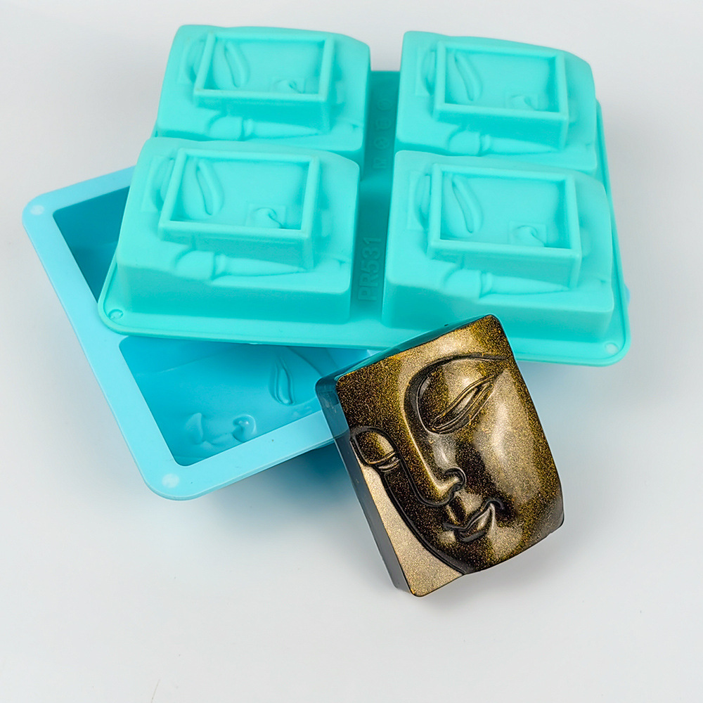 4 Holes Religious Portrait Soa - огляд і ціна Soap Mold Silicone Loaf